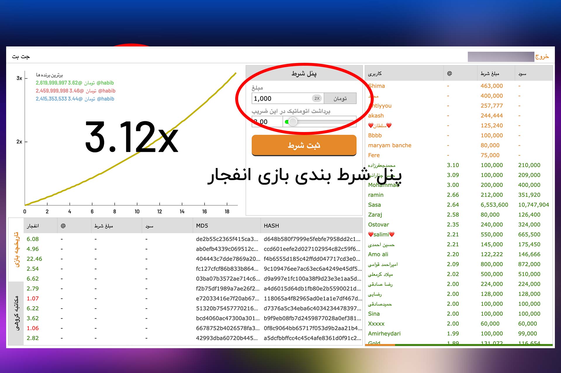 پنل بازی انفجار